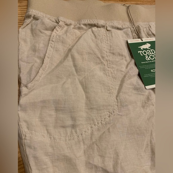 Toad & Co. Lina Linen Pants in Brown Rice Color size XL - Picture 4 of 7